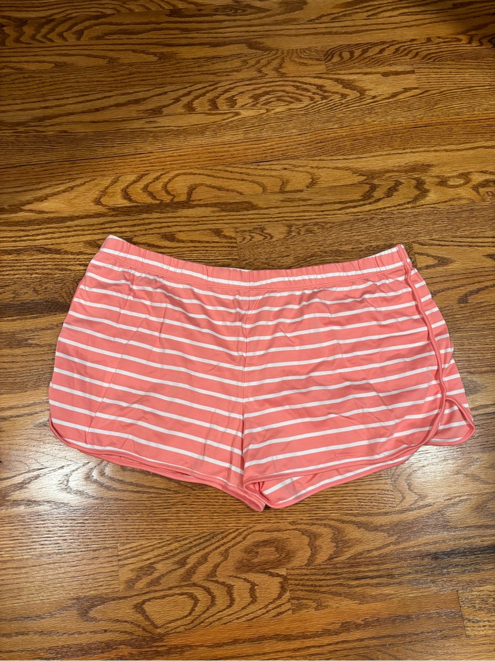 LAKE XXL Coral Pink Striped Sleep Shorts